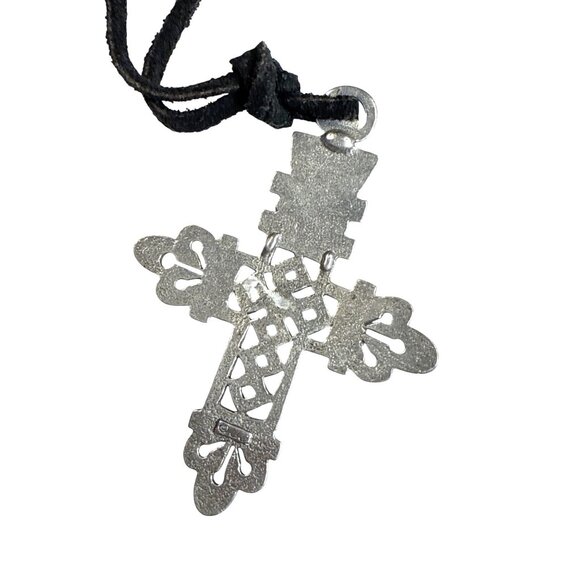 Silvertown Cross Necklace Silver Pendant Religious Jewelry Unisex Gift - Picture 2 of 6